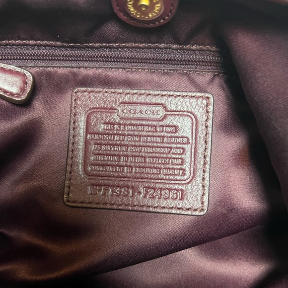 Coach Campbell Belle Bordeaux Burgundy Leather Shoulder Bag Gold Hardware - Picture 3 of 15